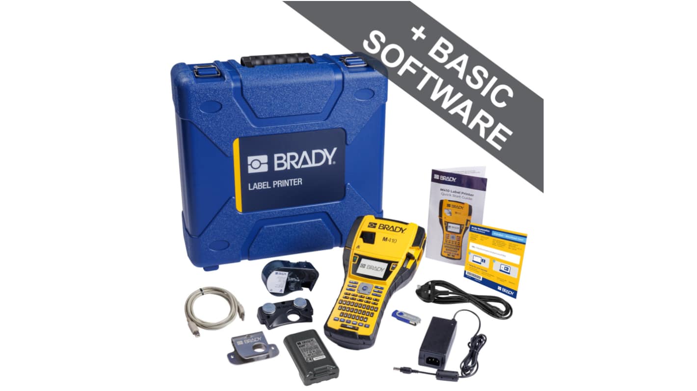 Brady M410 Portable Label Printer Kit Handheld Label Printer, 25.4mm Max Label Width