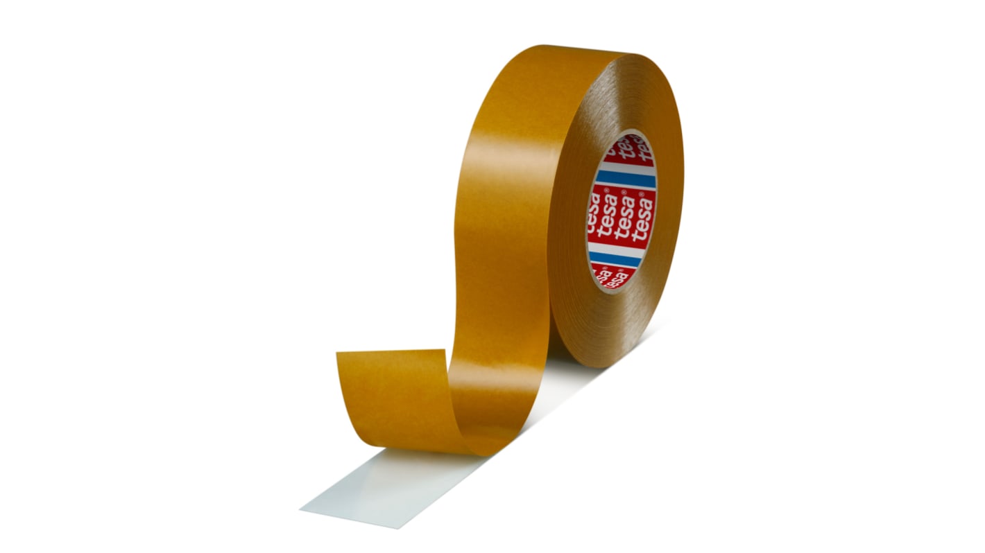 Tesa 04970-00038-00 White Double Sided Tape, 0.225mm Thick, 16.6 N/cm, PVC Film Backing