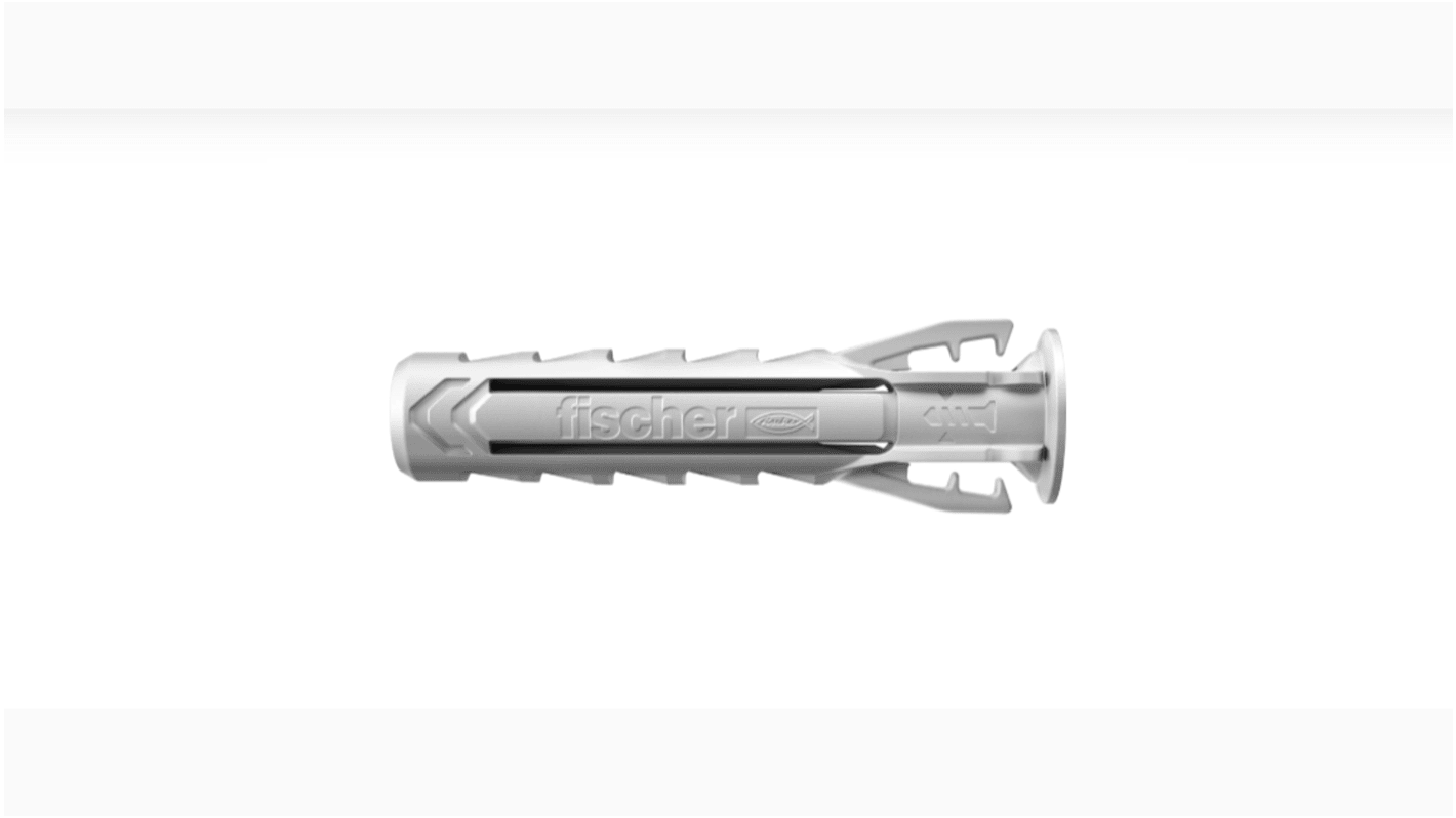 Fischer Fixings Grey Nylon Wall Plug, 40mm Length, 8mm Fixing Hole Diameter