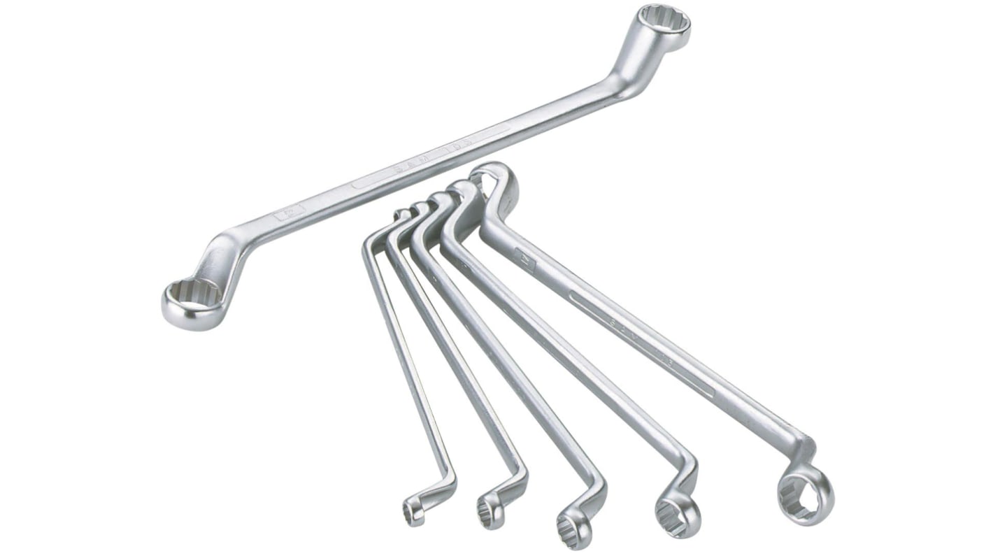 SAM 105-J6 Series Offset Ring Spanner, 8 x 9 mm, 10 x 11 mm, 12 x 13 mm, 14 x 15 mm, 16 x 17 mm, 18 x 19 mm, Metric,