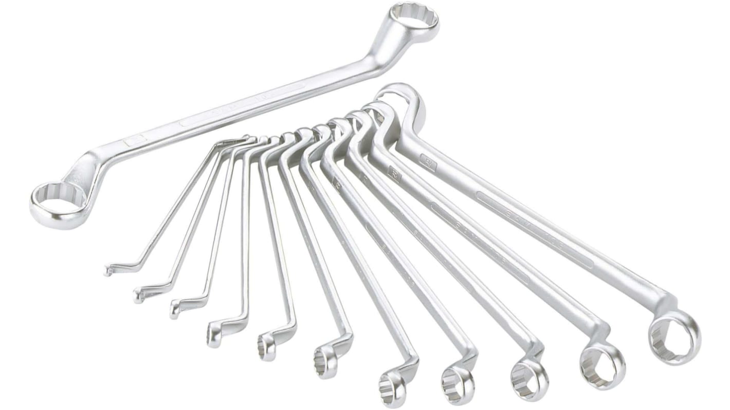 SAM 105-J12 Series Offset Ring Spanner, 6 x 7 mm, 8 x 9 mm, 10 x 11 mm, 12 x 13 mm, 14 x 15 mm, 16 x 17 mm, 18 x 19 mm,