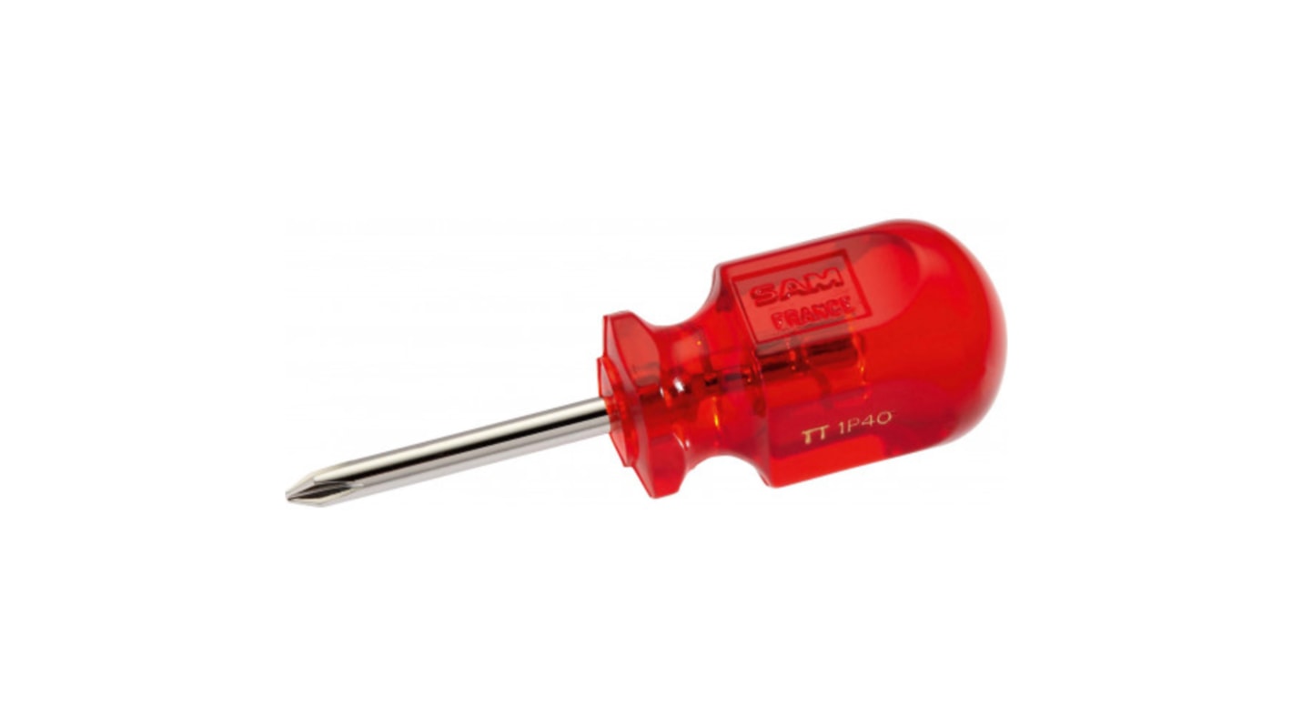 SAM Round  Screwdriver, 40 mm Blade, 90 mm Overall