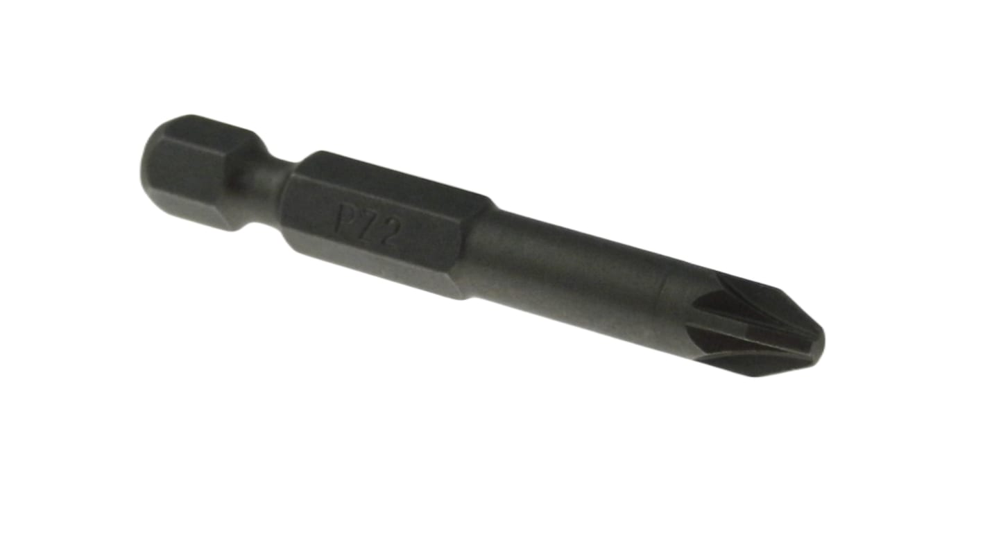 SAM Pozidriv Screwdriver Bit, 1/4 in Tip, 1/4 in Drive, Pozidriv Drive, 50 mm Overall