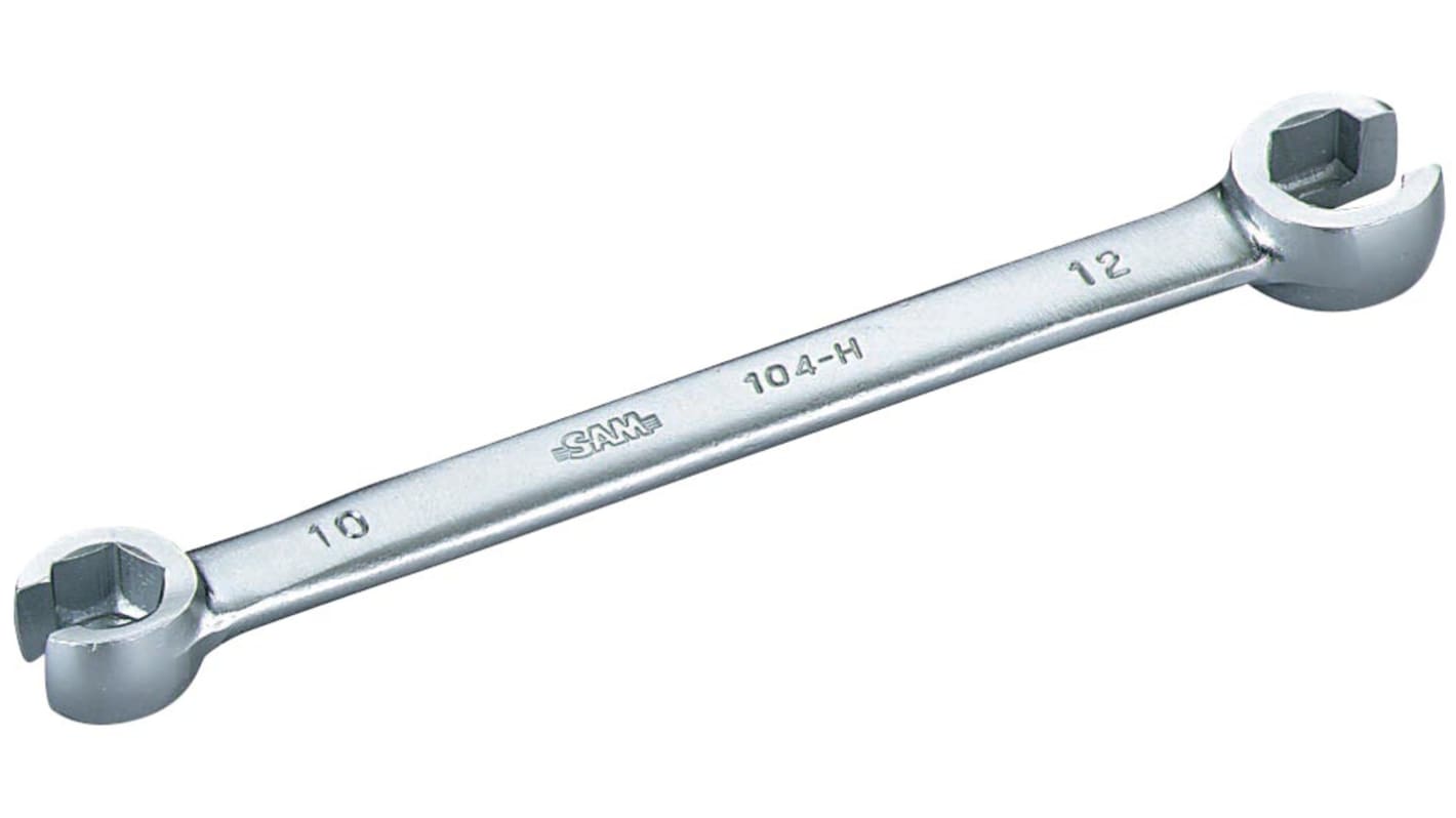 SAM Ring Wrench, 162 mm Overall, 17 x 19mm Jaw Capacity, Full Polish Handle