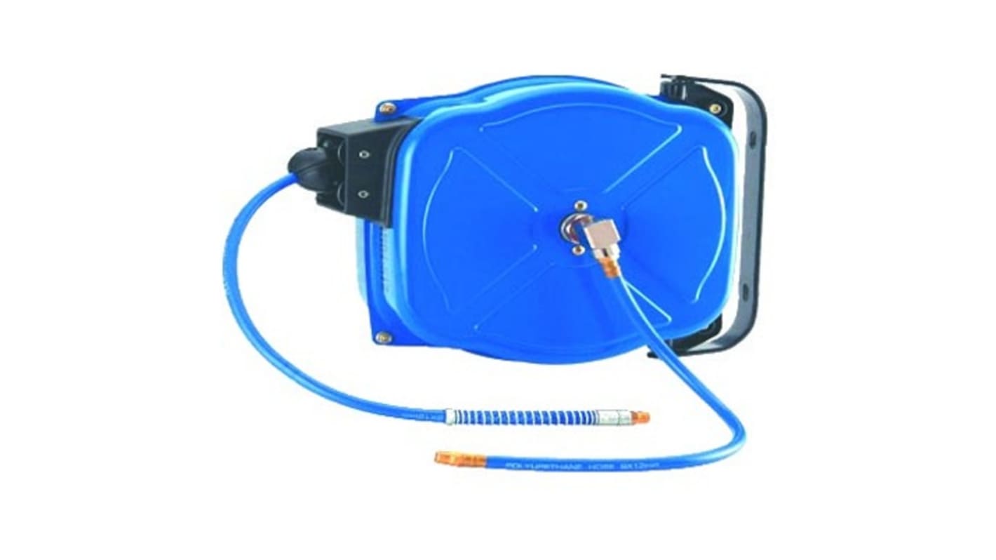 SAM Wall Mounted 10m Air Hose Reel, 10mm Inner Diameter, 15mm Outer Diameter