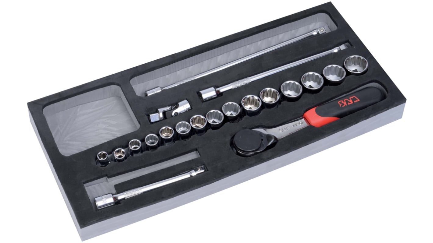 SAM 20-Piece Imperial 3/8 in Standard Socket Set with Ratchet, Hexagonal Socket Screws