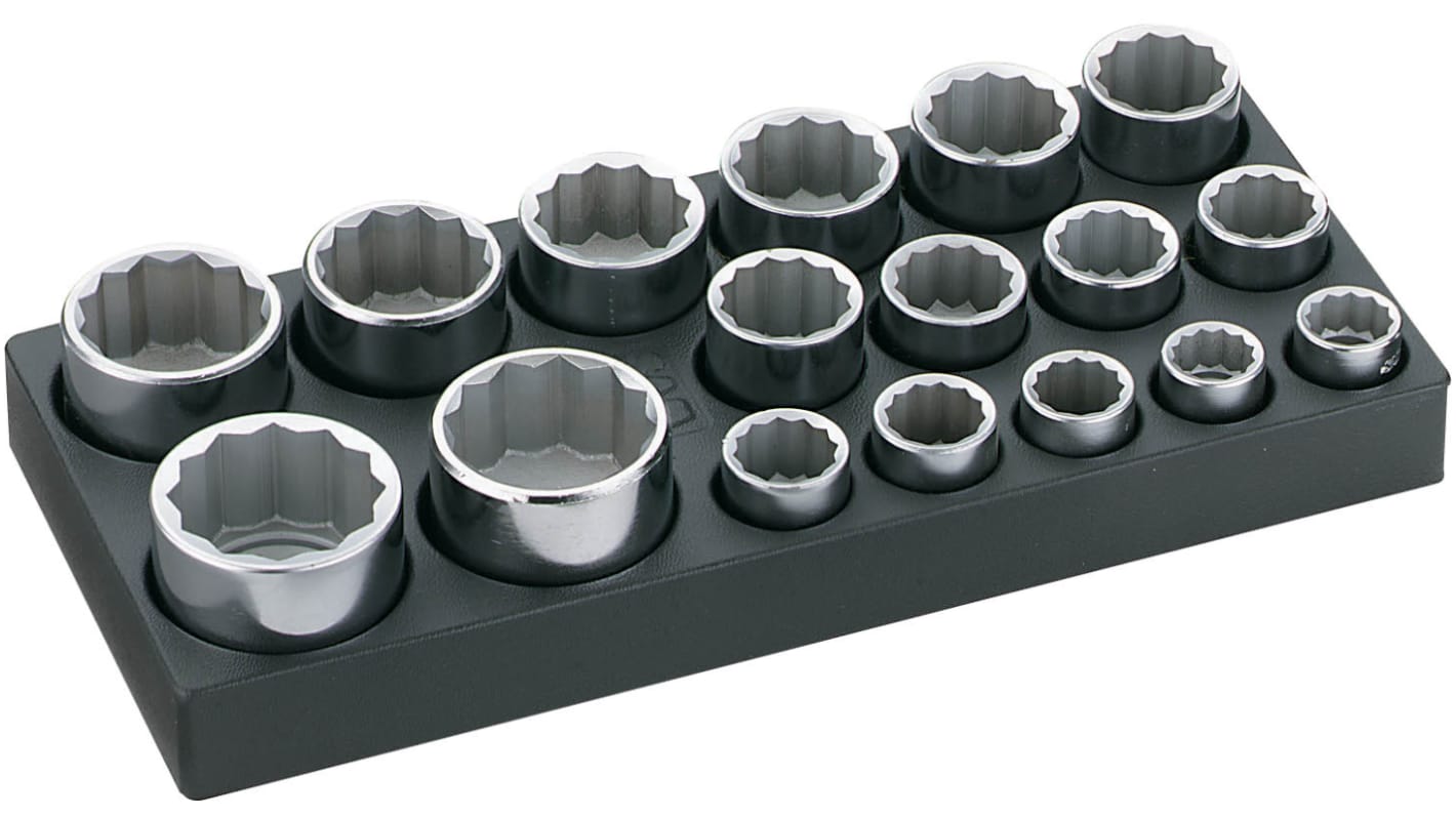 SAM 17-Piece Imperial 1/3 and 3/4 in Standard Socket Set, 6 point
