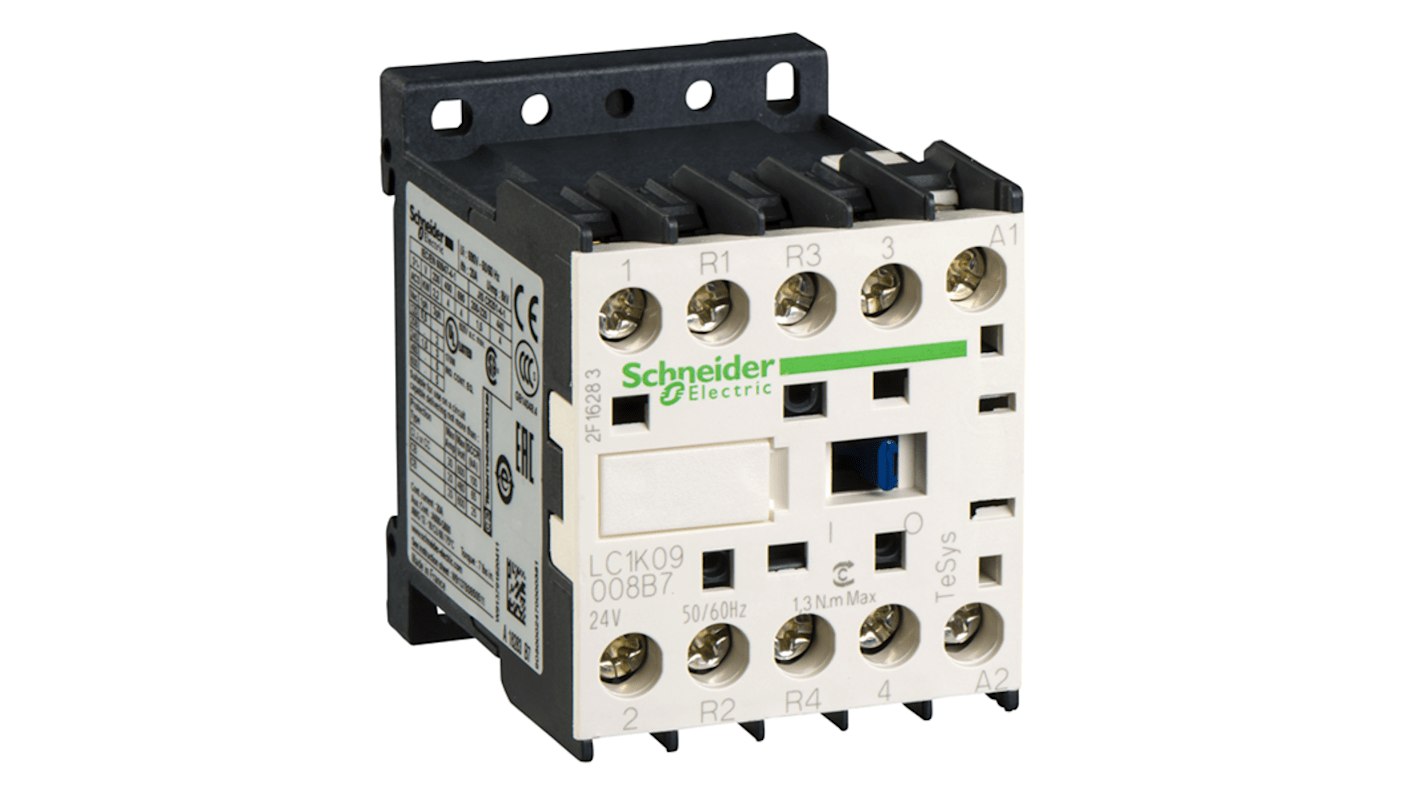 Schneider Electric TeSys LC1K Contactor, 24 V ac Coil, 4-Pole, 20 A, 2NO + 2NC, 690 V ac