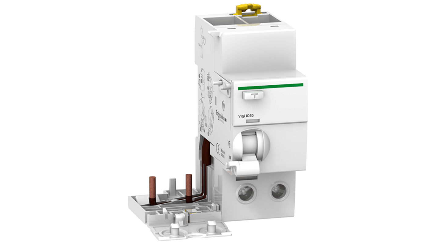 Schneider Electric Acti9 A9V5 MCB, 2P, 63A, Type A, 230-415V AC