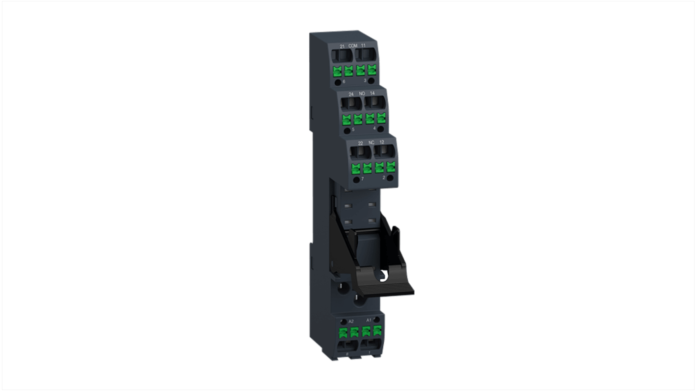 Schneider Electric Harmony Relay RXM 300V DIN Rail Relay Socket, for use with RSB1A160, RSB2A080 Relays