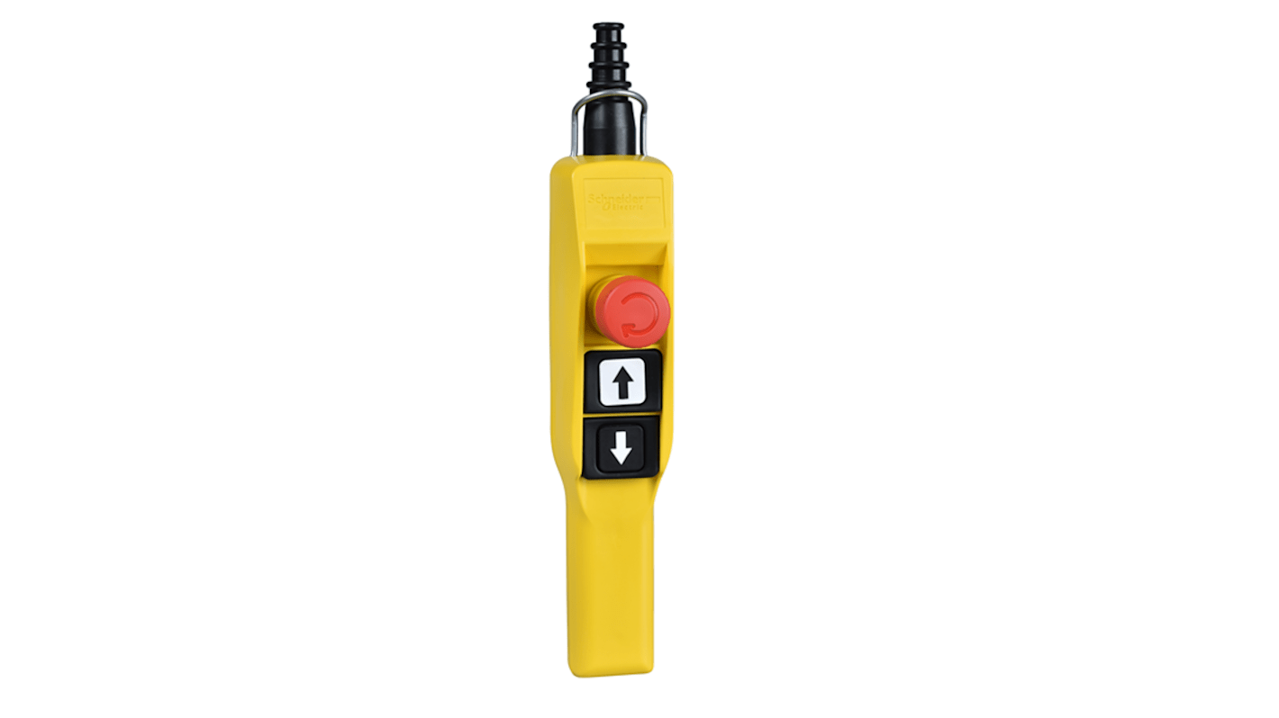 Schneider Electric Slow Break Push Button Control Station - 1NC, 2NO + 2NO, Polypropylene, 3 Cutouts, Black, Red,