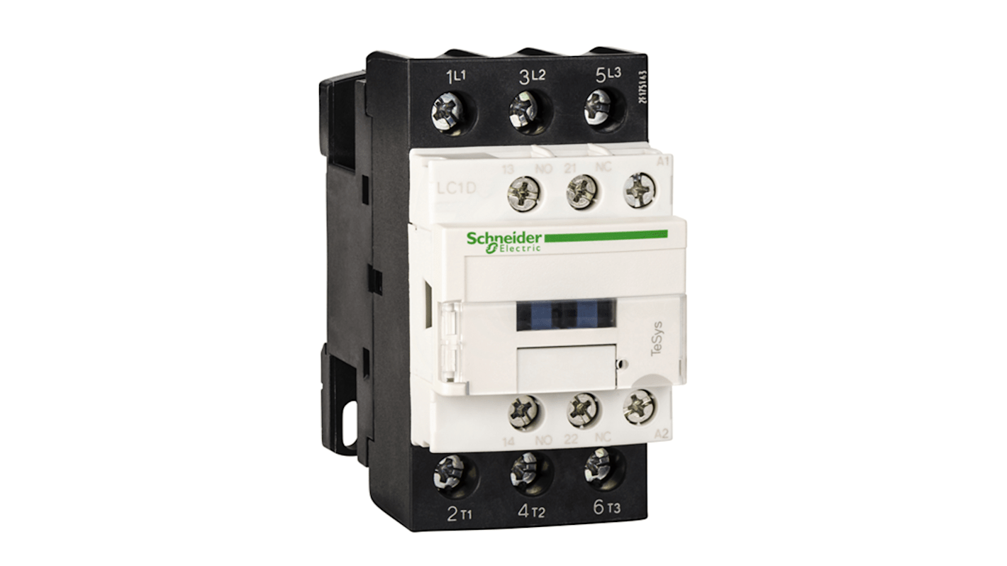 Schneider Electric TeSys D LC1D Contactor, 110 V ac Coil, 3-Pole, 32 A, 18.5 kW, 3NO, 690 V ac