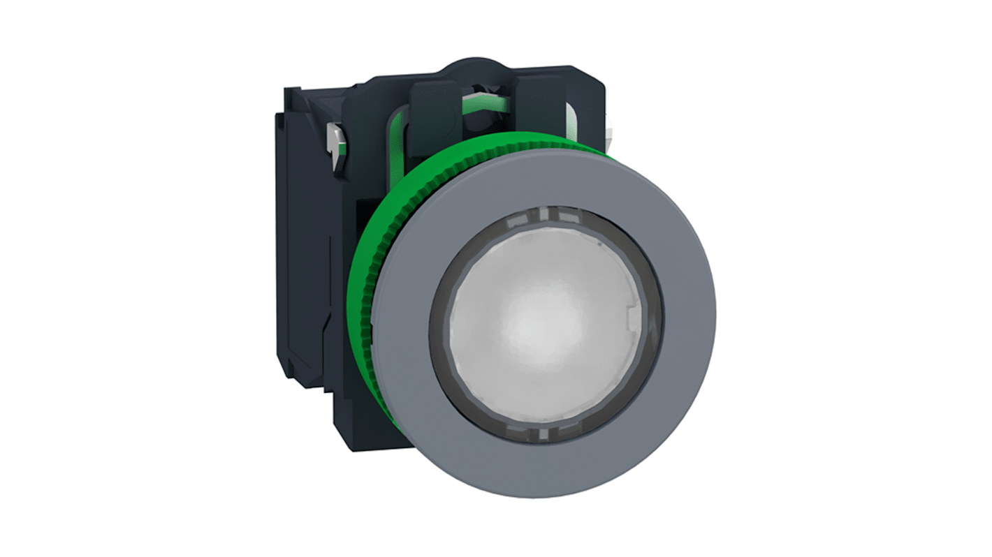 Schneider Electric Harmony XB5 Series Illuminated Illuminated Push Button Switch, Spring Return, Flush Mounted, 30.5mm