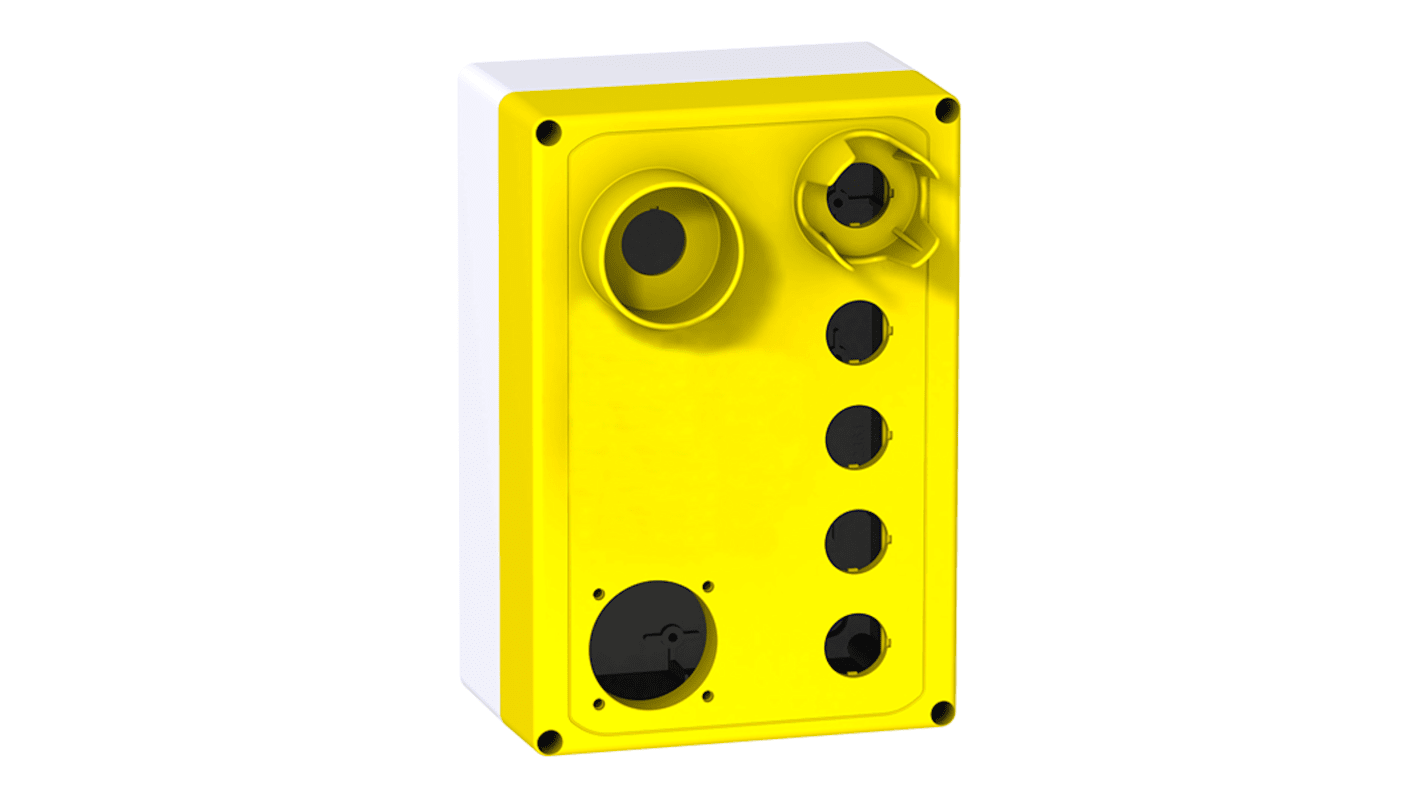 Schneider Electric Yellow Polycarbonate XALF Enclosure - 1 Hole