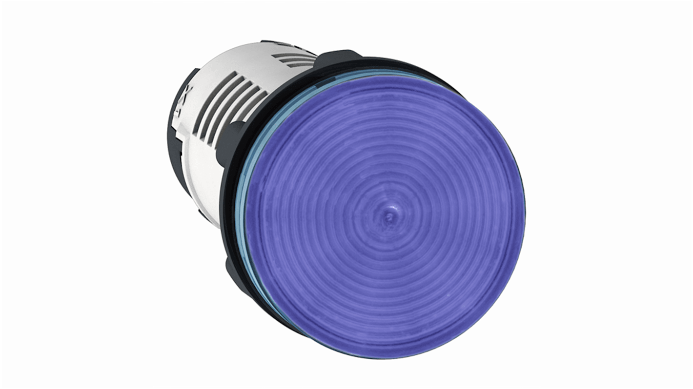 Schneider Electric, XB7, Panel Mount Blue LED Pilot Light, 22mm Cutout, IP20, IP65, Round, 24V ac/dc
