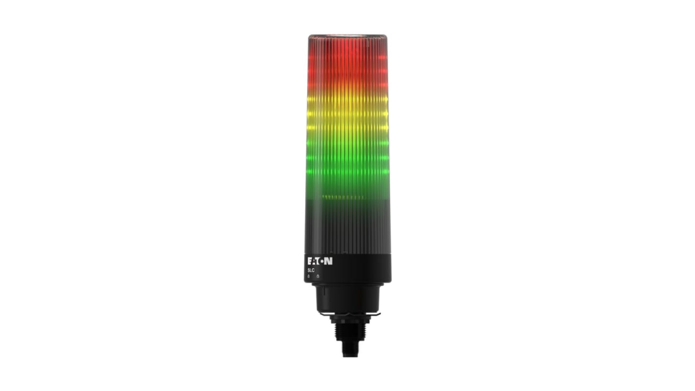 Eaton SLC Series Green, Red, Yellow Electronic Sounder Signal Tower, 3 Lights, 24 V dc, Hole Mount