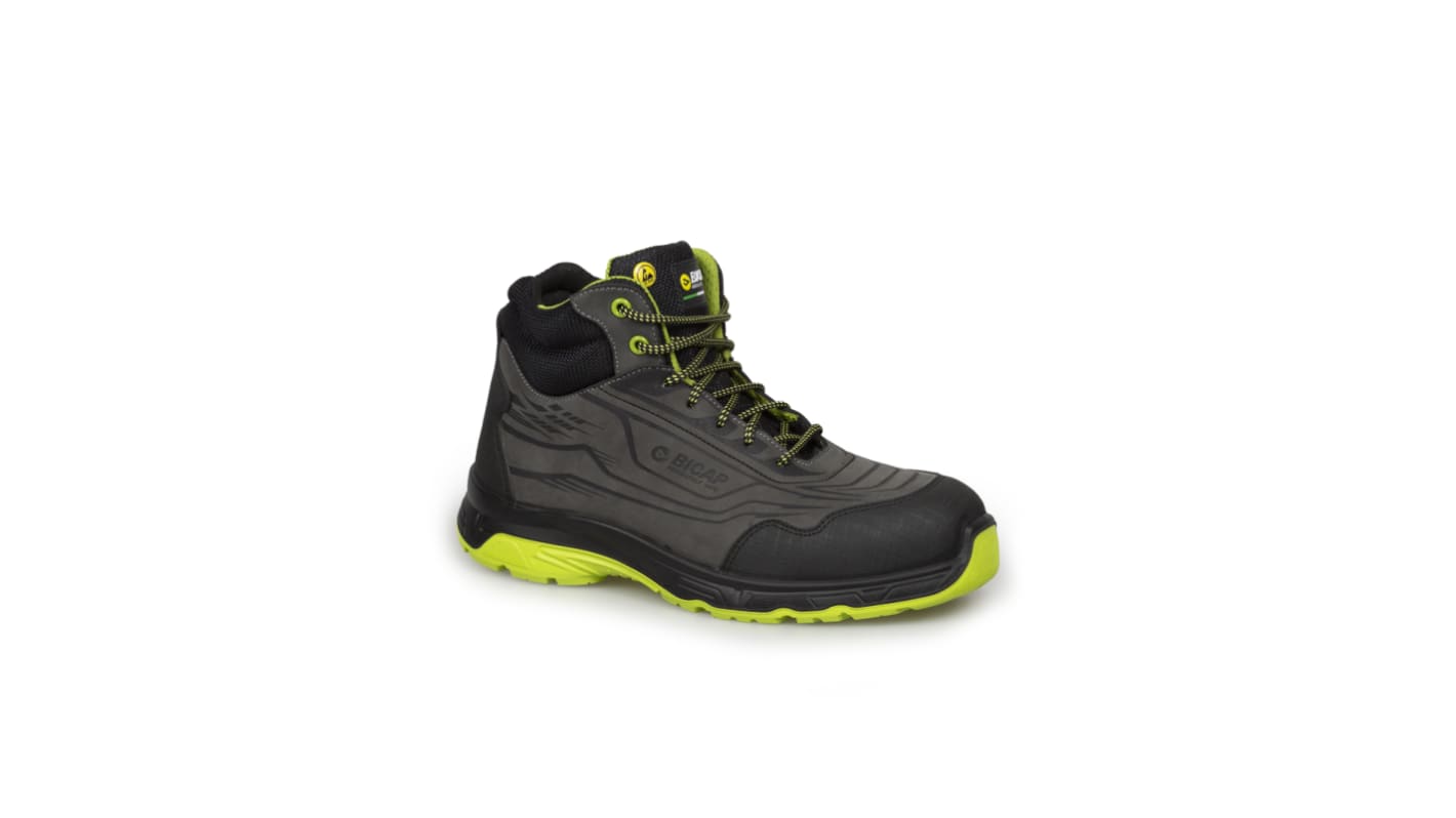 Bicap J40939 Grey ESD Safe Composite Toe Capped Unisex Safety Boot, UK 10, EU 45