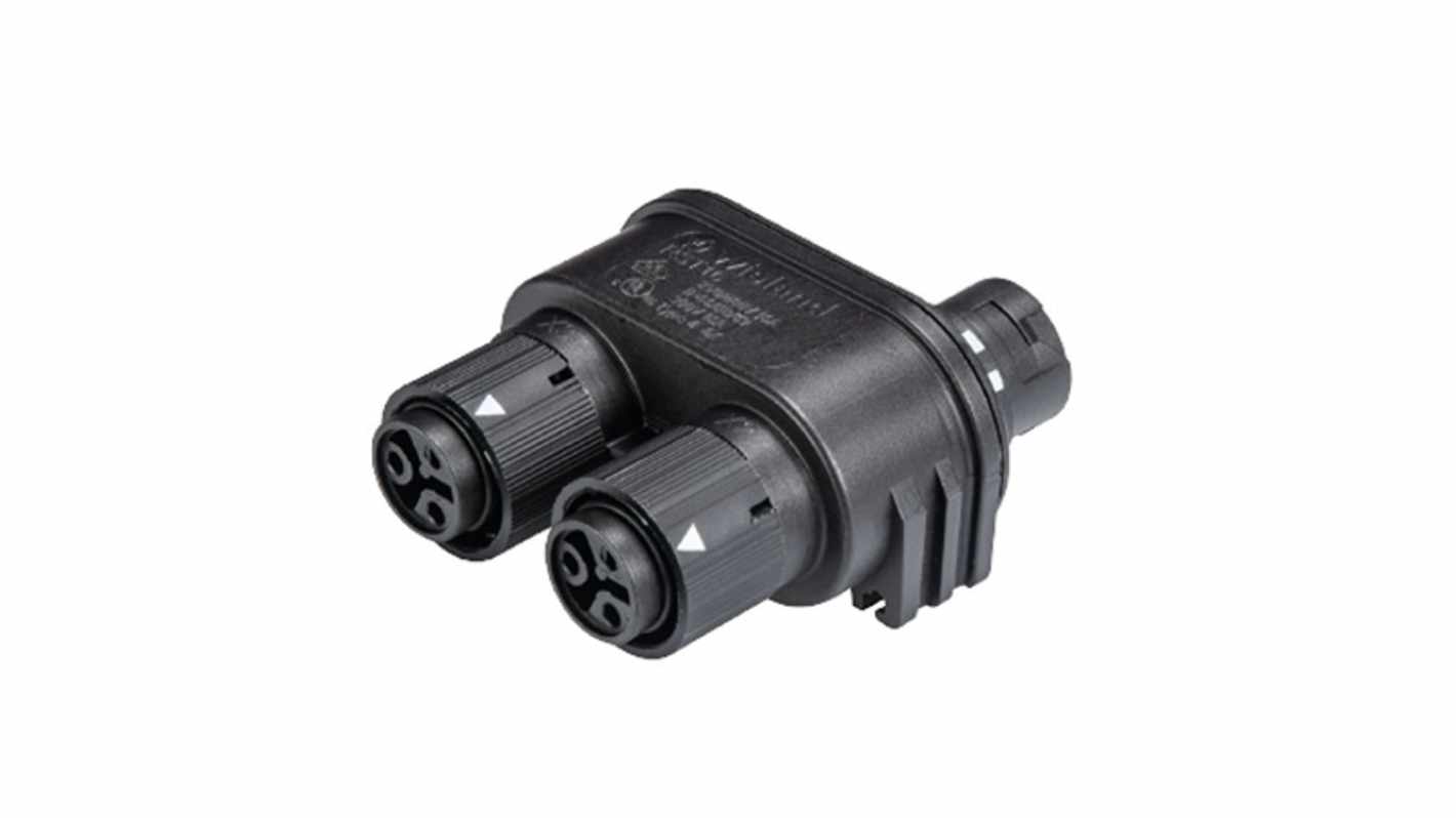 Wieland RST MINI Series Connector, 2-Pole, Female, 3-Way, Push-In, 16A, IP66, IP68, IP69