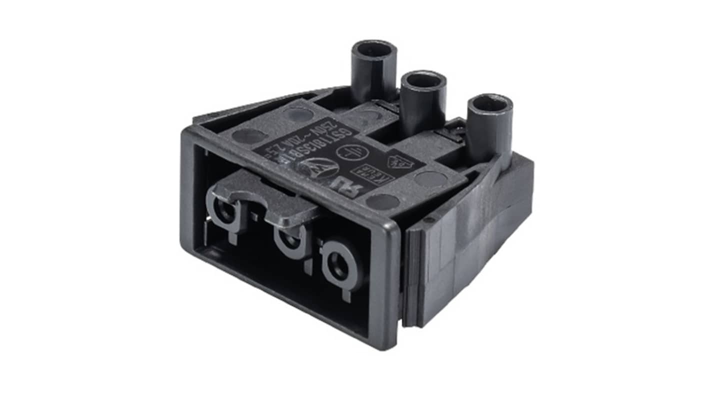 Wieland Gesis CLASSIC Series Connector, 3-Pole, Female, 3-Way, Push-In, 20A, IP40