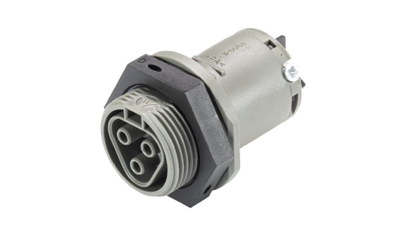 Wieland RST CLASSIC Series Connector, 3-Pole, Female, 3-Way, Push-In, 25A, IP66, IP68