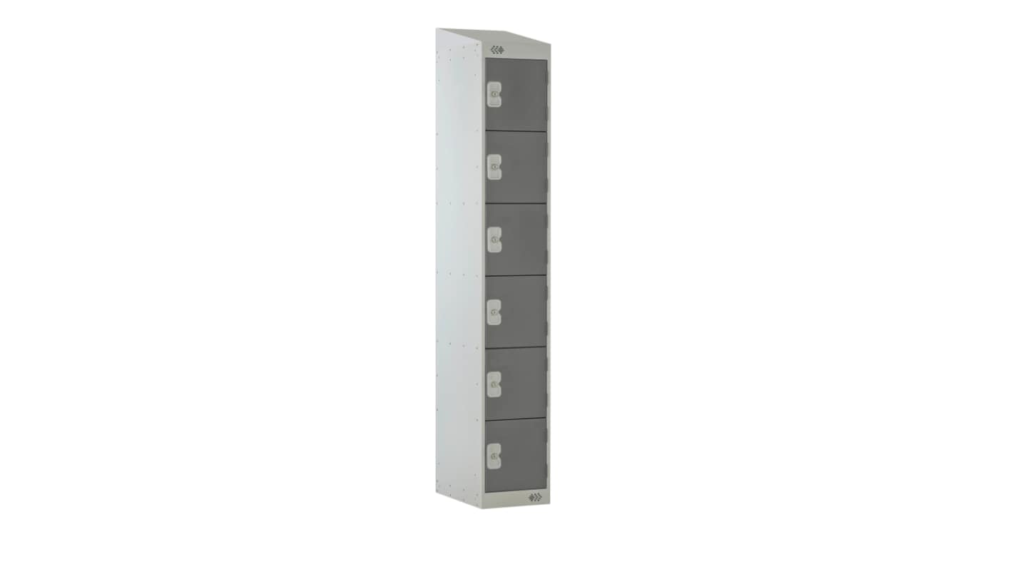 Armadietto di stoccaggio Acciaio Grigio scuro, grigio chiaro RS PRO 6 porta No, 1800 mm x 450 mm x 450mm
