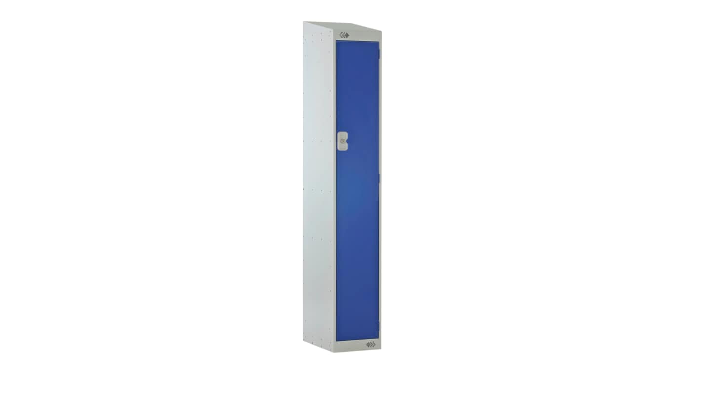 RS PRO 1 Door Steel Blue, Light Grey Storage Locker, 1800 mm x 450 mm x 450mm