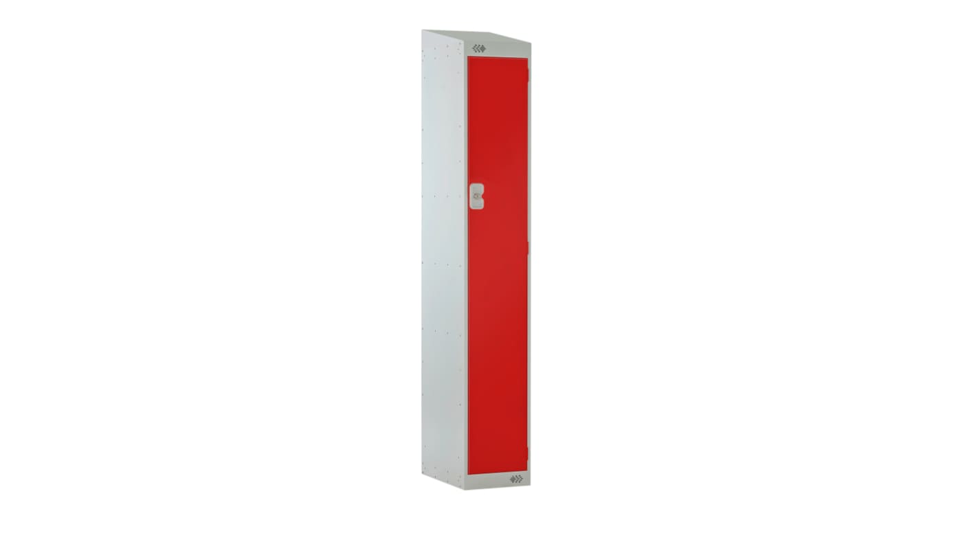 Armadietto di stoccaggio Acciaio Grigio chiaro, Rosso RS PRO 1 porta No, 1800 mm x 450 mm x 450mm