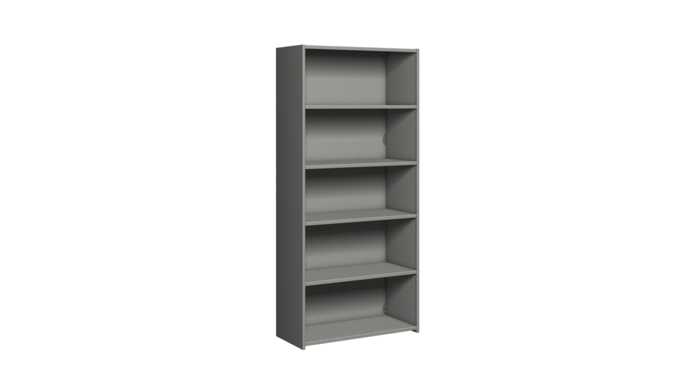 Estantería modular RS PRO Gris claro de Acero, con 6 baldas, 1850mm x 1000mm x 450mm