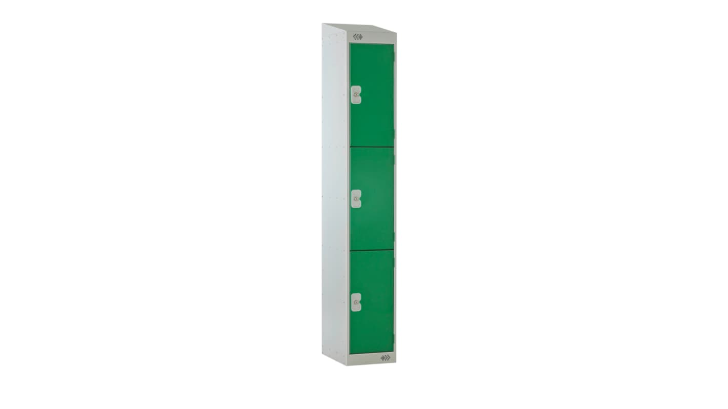 RS PRO Schließfach, Türanzahl: 3 Stahl, Grün, 1800 mm x 380 mm x 450mm