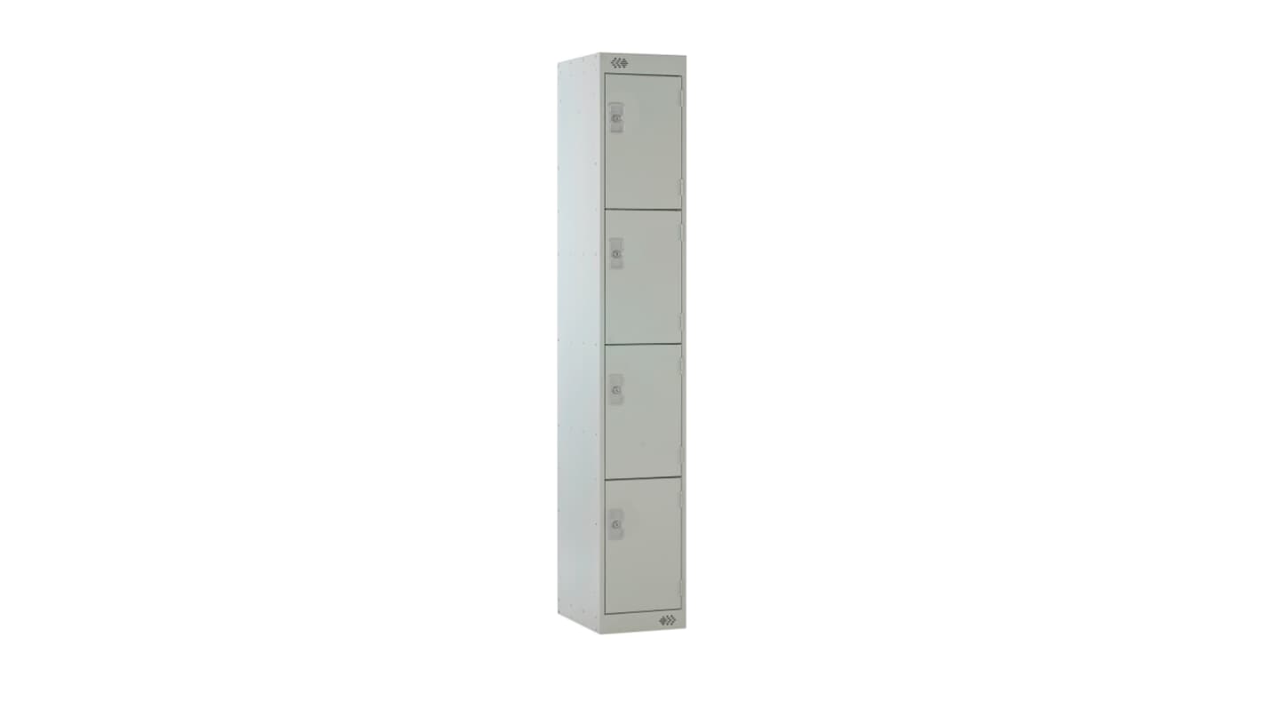 RS PRO Schließfach, Türanzahl: 4 Stahl, Hellgrau, 1800 mm x 380 mm x 450mm