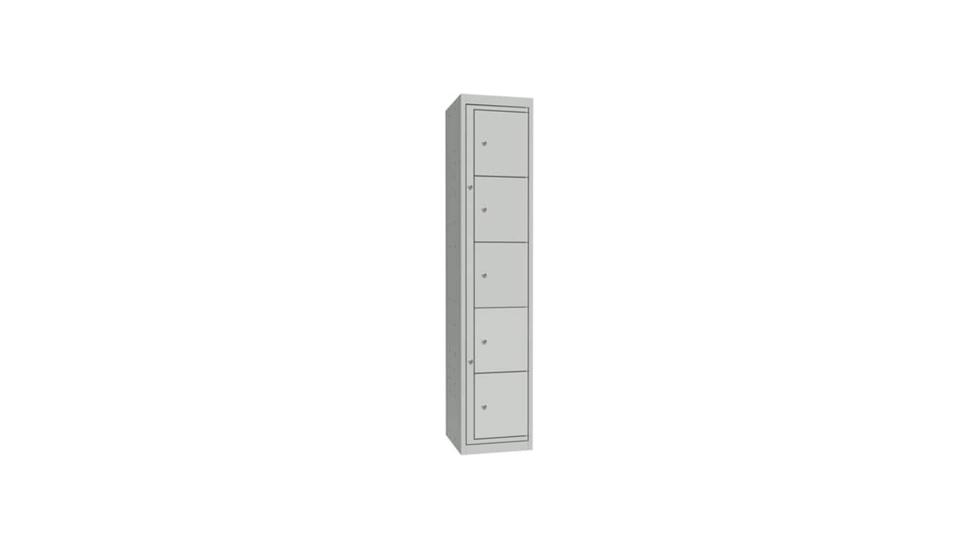 RS PRO 5 Door No Steel Light Grey Storage Locker, 1778 mm x 381 mm x 457mm