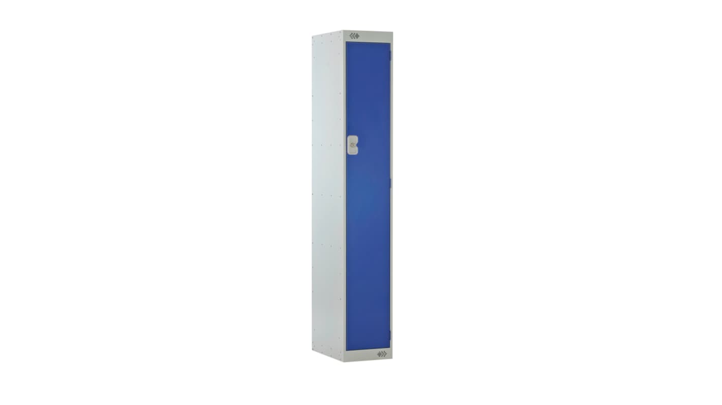 RS PRO Schließfach, Türanzahl: 1 Stahl, Blau, Hellgrau, 1800 mm x 300 mm x 380mm
