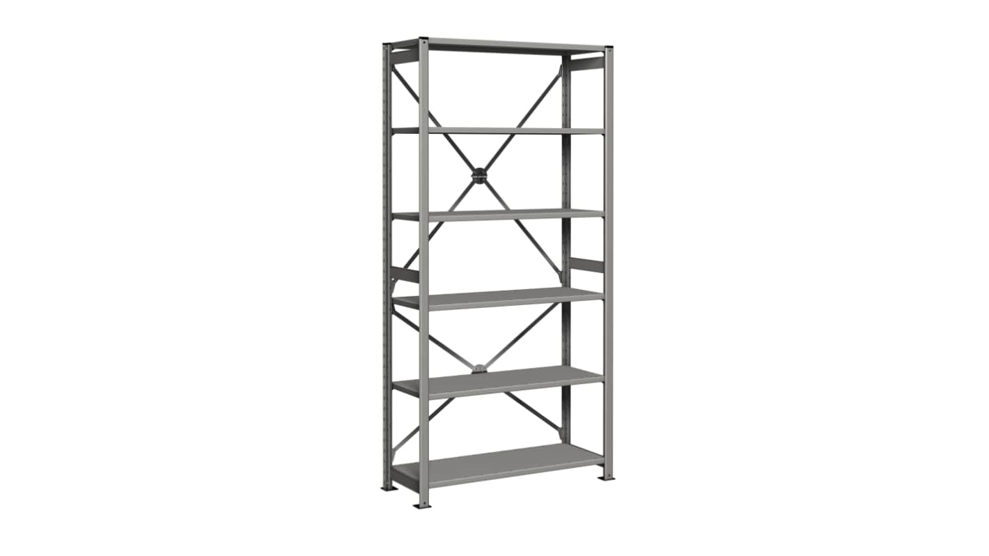 RS PRO Light Grey Stormor Shelving System, 2100mm x 1000mm, 300mm
