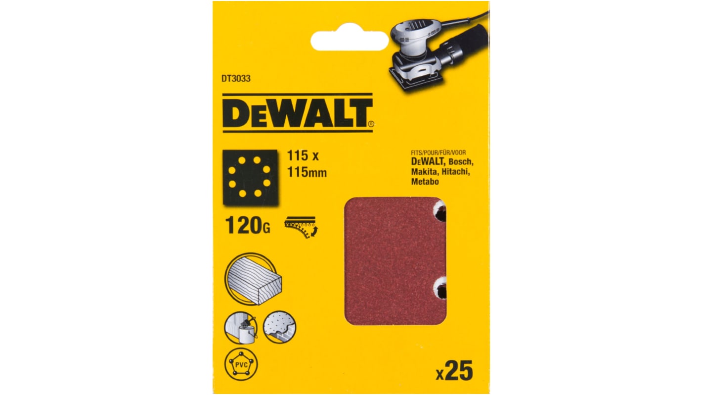 DeWALT DT30 Sandpaper, 115mm 115mm, 120 Grit