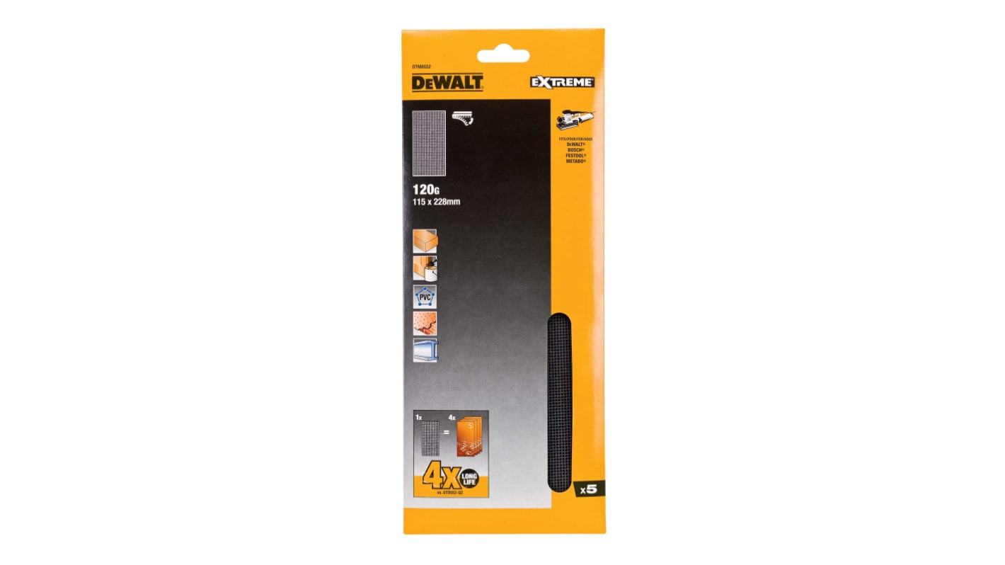 DeWALT DTM85 Sandpaper, 228mm 115mm, 120 Grit