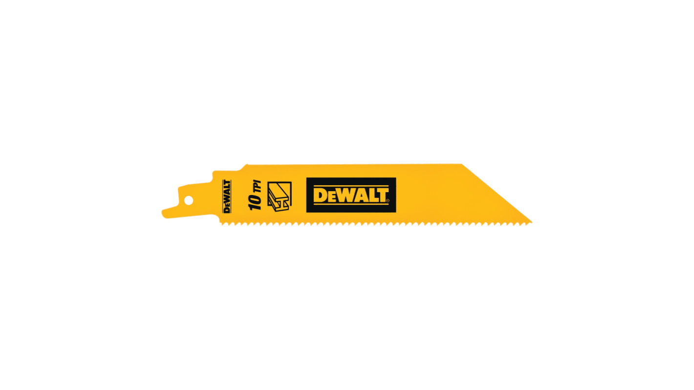 DeWALT, 10 Teeth Per Inch Metal 152mm Cutting Length Reciprocating Saw Blade, Pack of 5