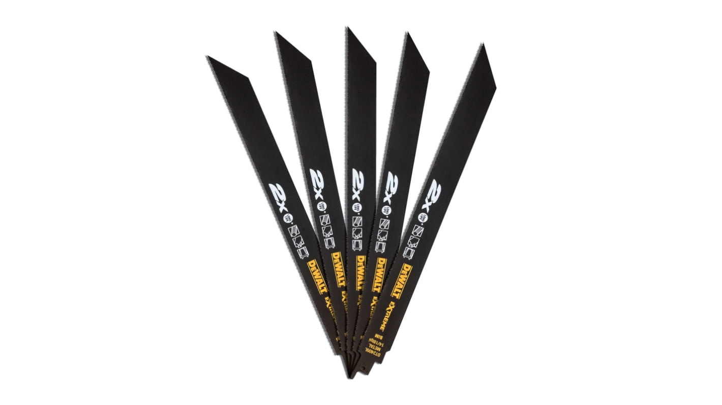 DeWALT, 14 Teeth Per Inch Metal 305mm Cutting Length Reciprocating Saw Blade, Pack of 5
