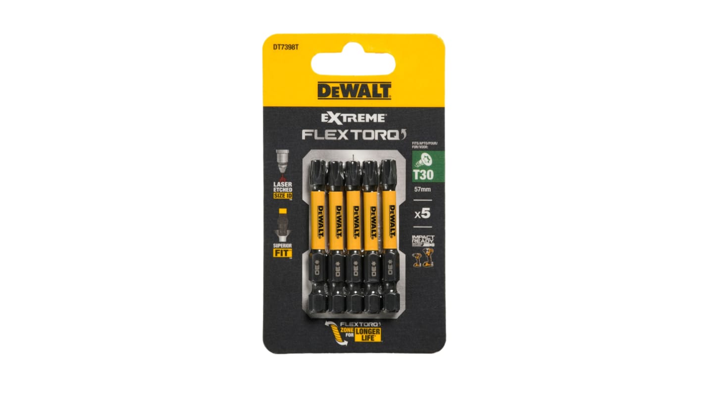 DeWALT Screwdriver Bit 5 Pieces, Torx