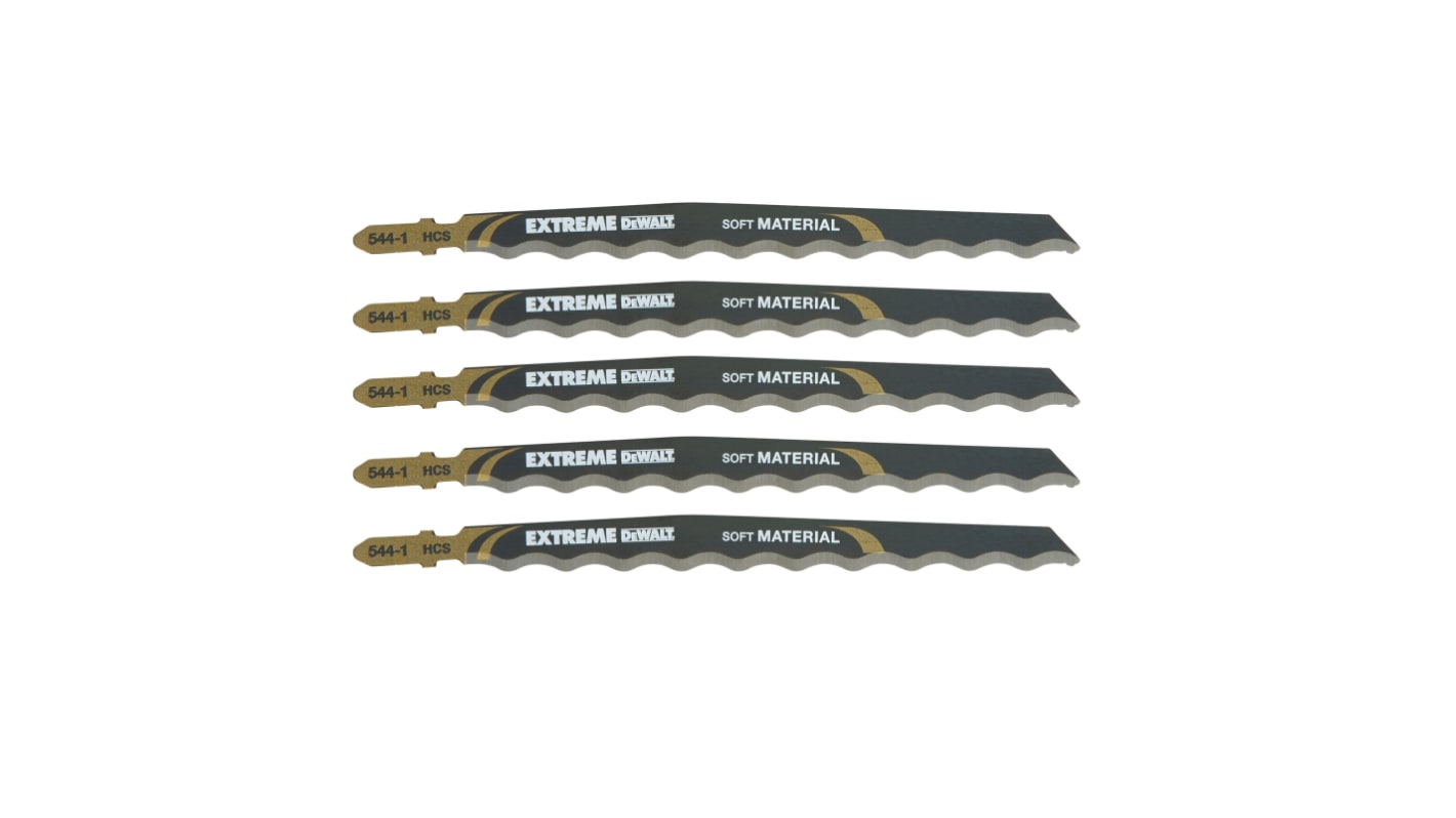 DeWALT Multiple Materials 125mm Cutting Length Jigsaw Blade, Pack of 5