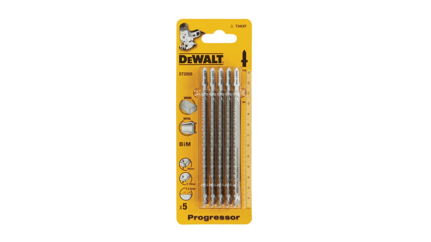 DeWALT Multiple Materials 101mm Cutting Length Jigsaw Blade, Pack of 5