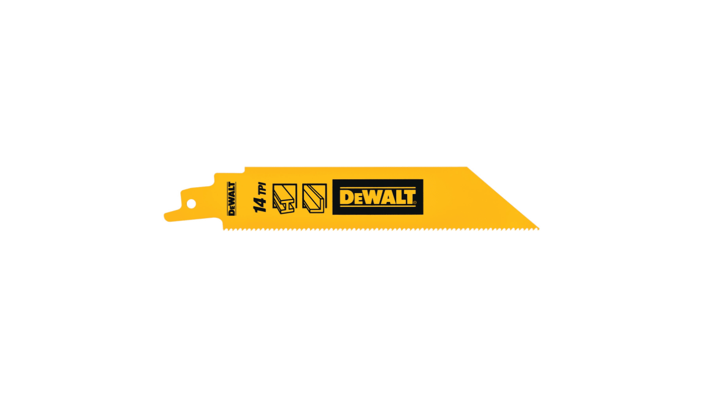 DeWALT, 14 Teeth Per Inch Metal 152mm Cutting Length Reciprocating Saw Blade, Pack of 5