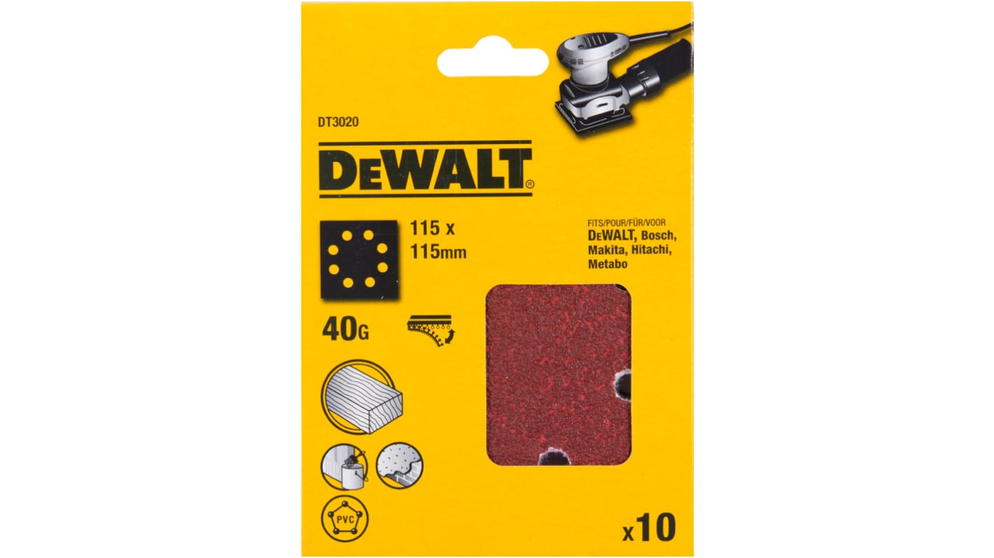 DeWALT DT30 Sandpaper, 115mm 115mm, 40 Grit