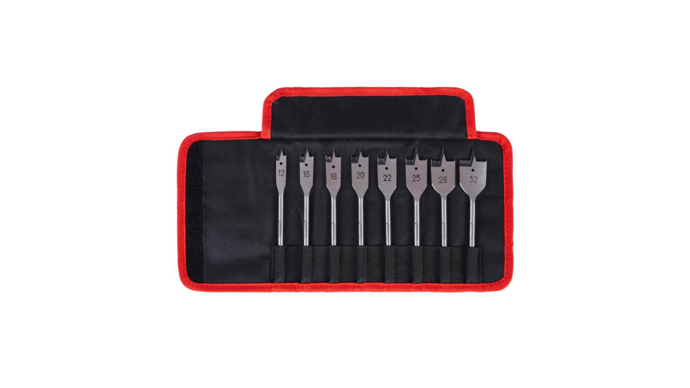 Starrett ドリルビットセット, 木材用, スペードビット, 8個