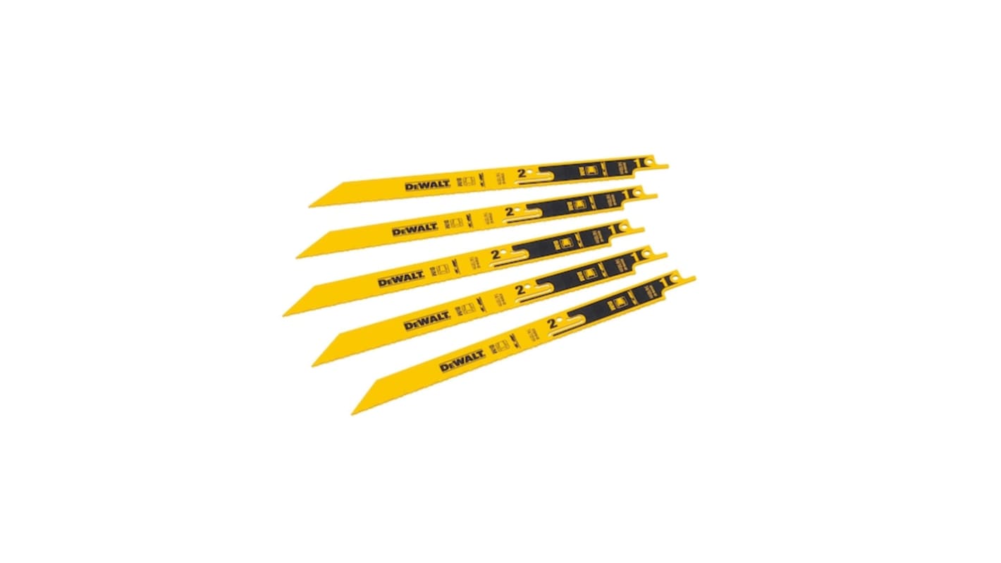 DeWALT, 14, 18 Teeth Per Inch Metal 230mm Cutting Length Reciprocating Saw Blade, Pack of 5