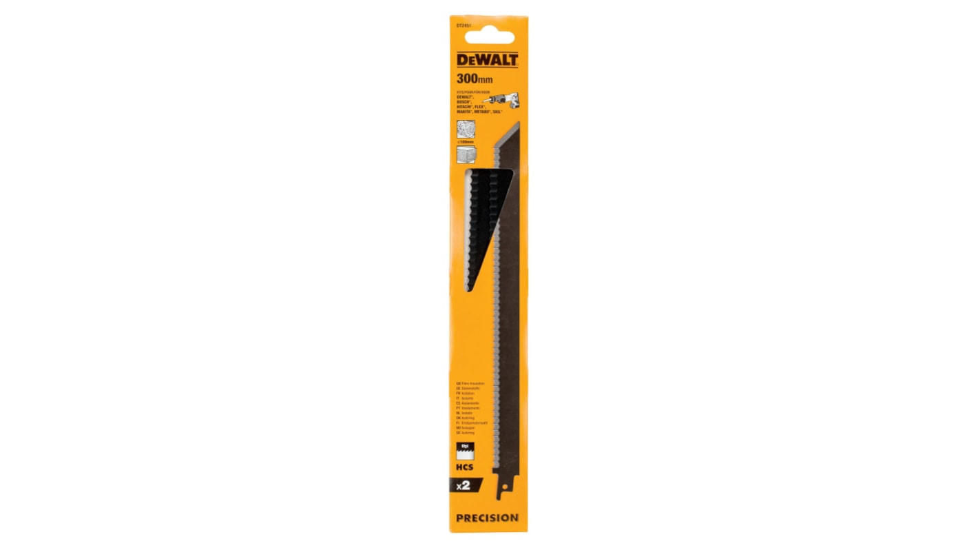 DeWALT, 6 Teeth Per Inch 300mm Cutting Length Reciprocating Saw Blade, Pack of 2