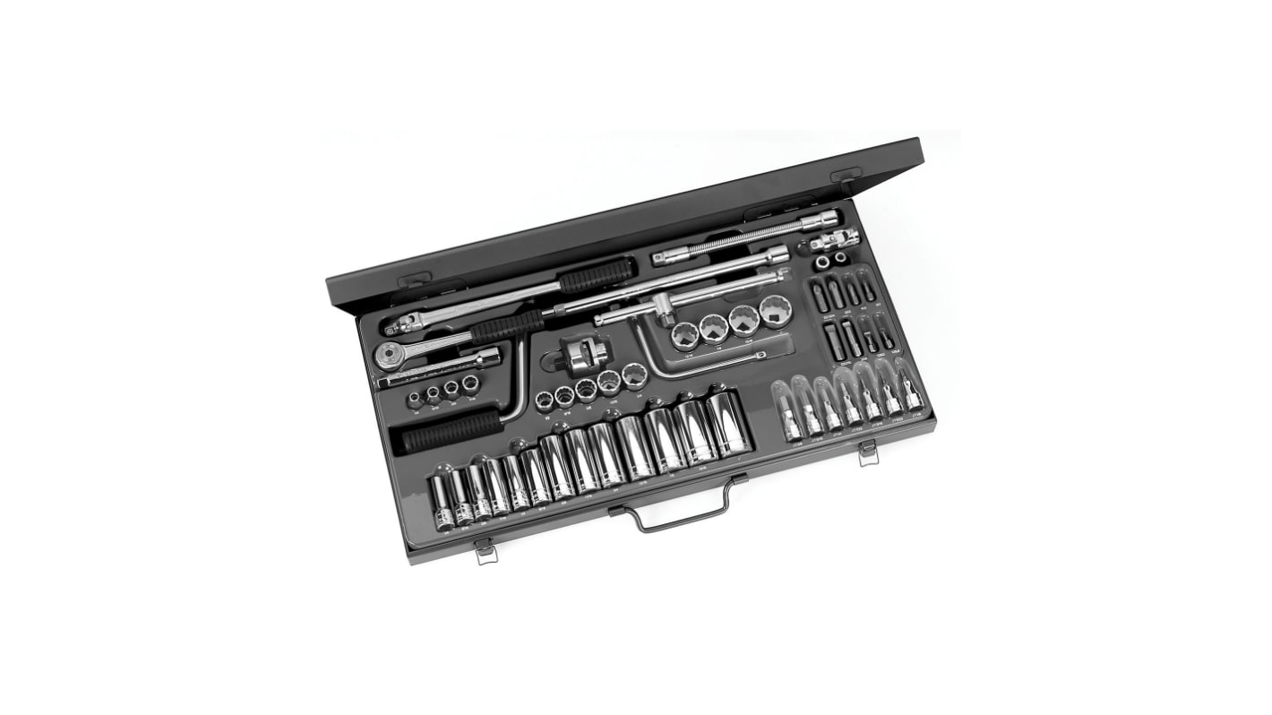 Facom 7-Piece Imperial 3/8 in Standard Socket Set with Ratchet, 12 point