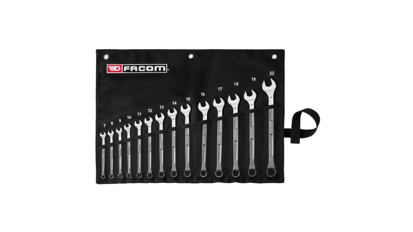 Facom OGV GRIP 441 Series 10-Piece Combination Spanner Set, 7 → 22 mm