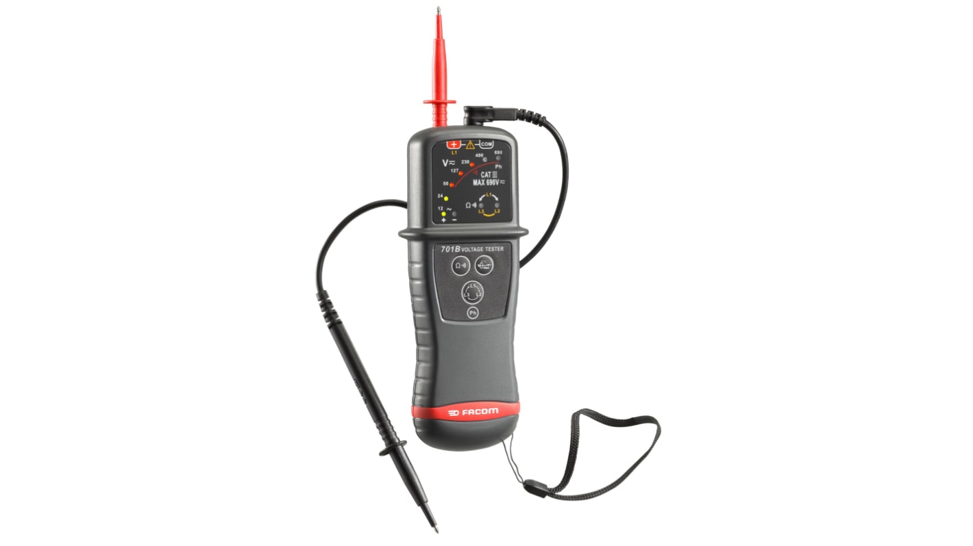 Facom 701BPB Voltage tester, Continuity Check, Battery Powered, CAT III 600V
