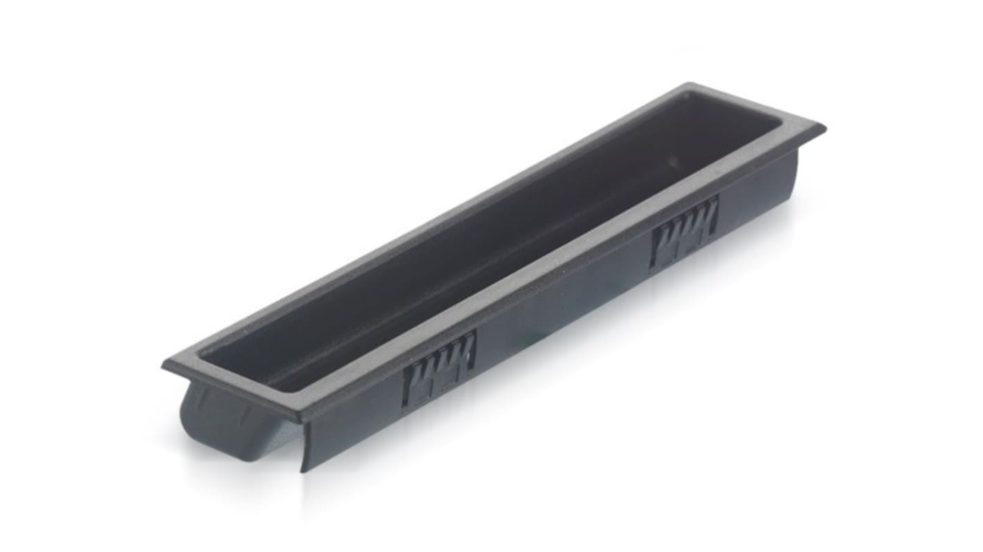 RS PRO Painted Black Black Polyamide Handle 19 mm Height, 36.5mm Width, 131.3mm Length