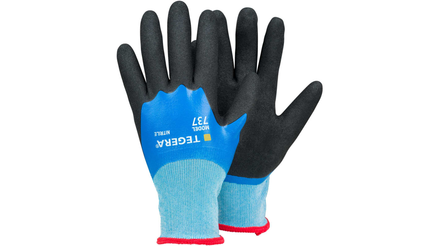 Guanti da lavoro Tegera TEGERA 737, Tg. 7, S, in Nylon, col. Nero, Blu